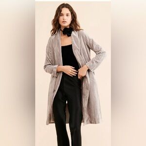 Steve Madden Seraphina Show Stopper Crushed Velvet Duster Longline Size XS